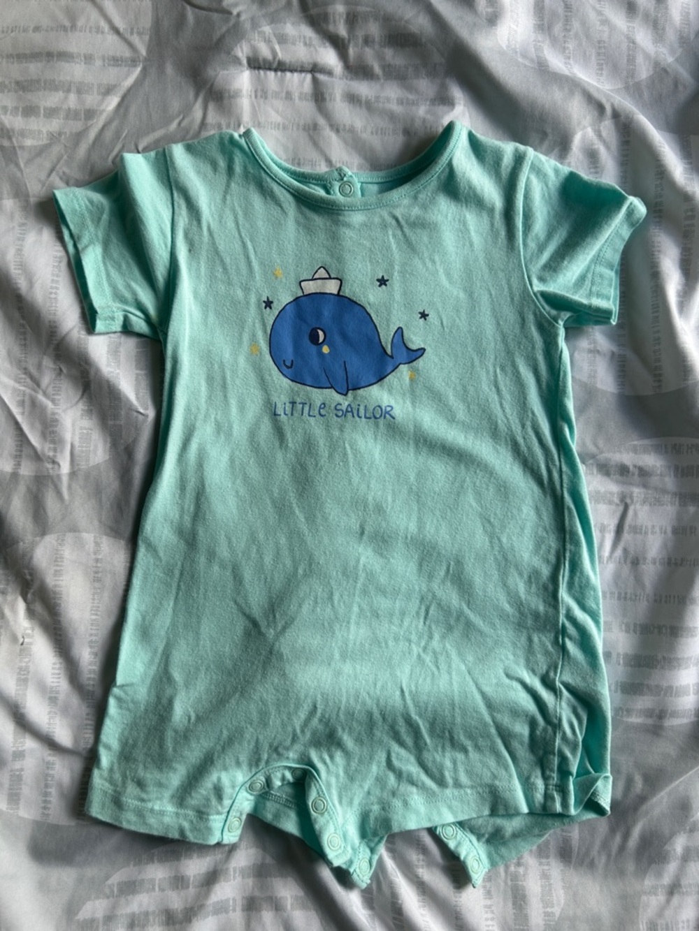 Little Sailor Mint Blue Baby One-Piece Bodysuit